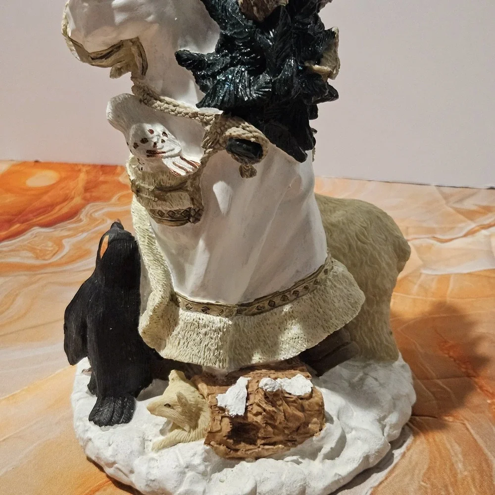Vintage Kirklands Cedar Creek White Santa With Animals 12